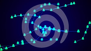 Technology style illustration. Network connection structure. Connecting points and lines. Abstract technology background