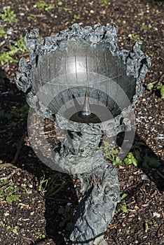 Technology / sundial: Closeup of a Scathe or Bowl Sundial.