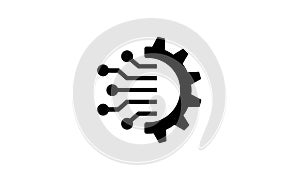 Technology system, Data analytic vector icon illustration isolated