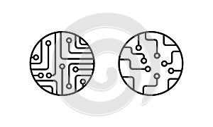 Technology system, Data analytic vector icon illustration isolated