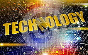 Technology text 3d. photo