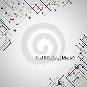 Technology theme background. circuits on white background. futuristic design. Print