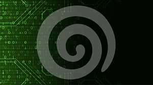 Technology background. Binary computer code. Vector illustratio