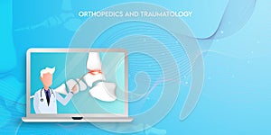 Technology for treatment of ankleand foot bone. Abstract traumatology and orthopedics. Medical science in the hospital.