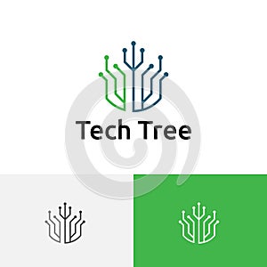 Technology Tree Circuit Branch Computer Electronic Logo