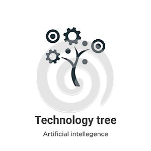 Technology tree vector icon on white background. Flat vector technology tree icon symbol sign from modern artificial intellegence photo
