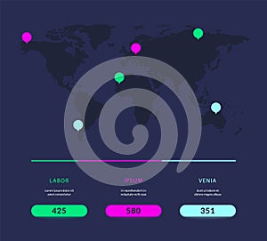 Technology UI infographic. Admin dashboard, interactive data app business chart, HUD tech website screen. Vector diagram