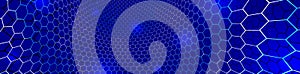 Technology vector abstract background with hexagons mesh, 3D abstraction of nanotechnology and science, electronics and digital