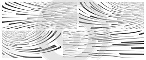 Technology vector abstract backgrounds set with lines big data flow, 3D abstraction of nanotechnology and science, electronics and