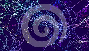 Technology vector background. Science data network vector background. Organic neural network.
