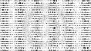 Technology vector binary code. Random digits on screen. Hacked software. Matrix sciense background. Big data analytics