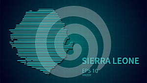 Technology vector map of Sierra Leone, futuristic modern website background or cover page .Web