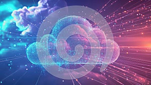 technology vibrant pastel themed cloud computing