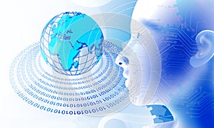 Technology web glob background. Virtual concept. world network  technology communication background.
