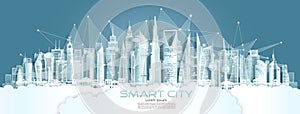 Technology wireless network communication smart city with architecture in Japan