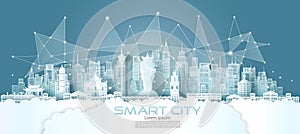 Technology wireless network communication smart city with architecture in Macau photo