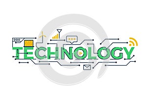 Technology word illustration