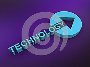 technology word on purple
