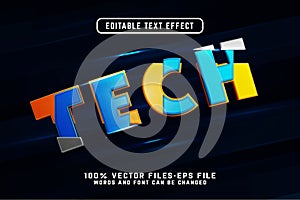 tecno 3d text effect premium vectors