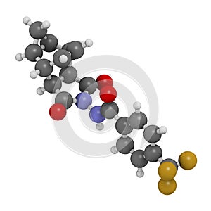 Tecovirimat antiviral drug molecule. 3D rendering. photo