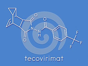 Tecovirimat antiviral drug molecule. Skeletal formula. photo