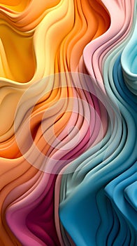 Tectonic Abstract Swirls Background, Harmonious Triadic Sorbet Palette, Modern Minimalism. Generative ai photo