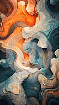 Tectonic Abstract Swirls Background, Harmonious Triadic Sorbet Palette, Modern Minimalism. Generative ai photo