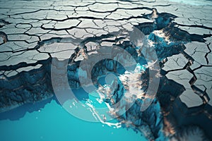 Tectonic plate shift. Generate Ai photo