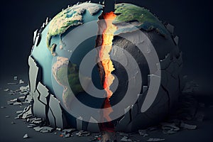 Tectonic plate shift and tectonic fault concept. Generative AI photo