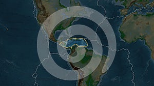 Caribbean plate - neighborhoods. Patterson Cylindrical. Physical