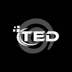 TED letter logo design on black background. TED creative initials letter logo concept. TED letter design