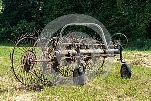 Tedder, tedder and hay rake.