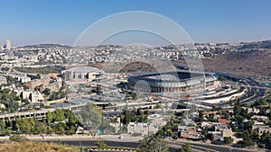 Teddy and Arena Stadium in Jerusalem Aerial view