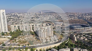 Teddy and Arena Stadium in Jerusalem Aerial view