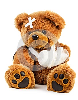 Teddy with bandage photo