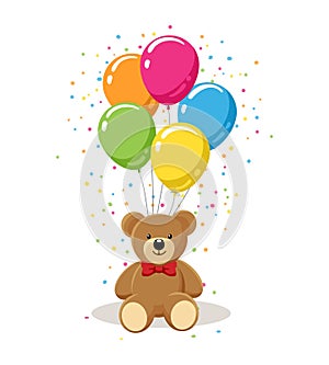 Teddy bear with balloons