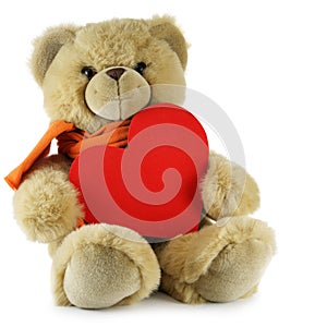 Teddy bear with big red heart