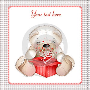 Teddy bear with a box of hearts2