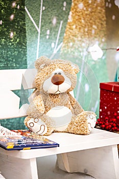 teddy bear in christmas wanderland photo