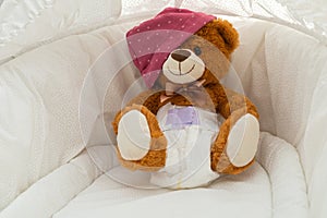 Teddy bear and diapers