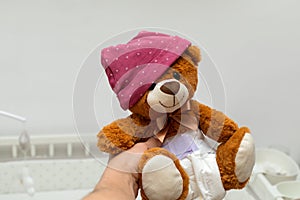 Teddy bear and diapers