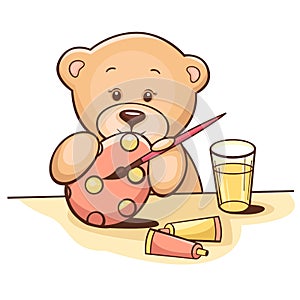 Teddy bear with easter egg