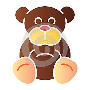 Teddy bear flat icon. Plush toy color icons in trendy flat style. Ted gradient style design, designed for web and app