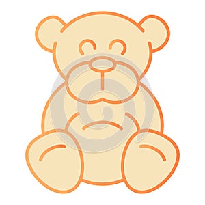 Teddy bear flat icon. Plush toy orange icons in trendy flat style. Ted gradient style design, designed for web and app