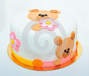 Teddy bear fondant cake