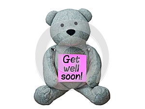 Teddy Bear get well soon isolated