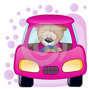 Teddy Bear girl in a car