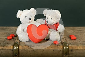 A teddy bear given away his heart