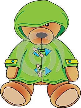 Teddy Bear in green coat