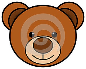 Teddy bear head icon. Cute toy clipart. Vector illustration